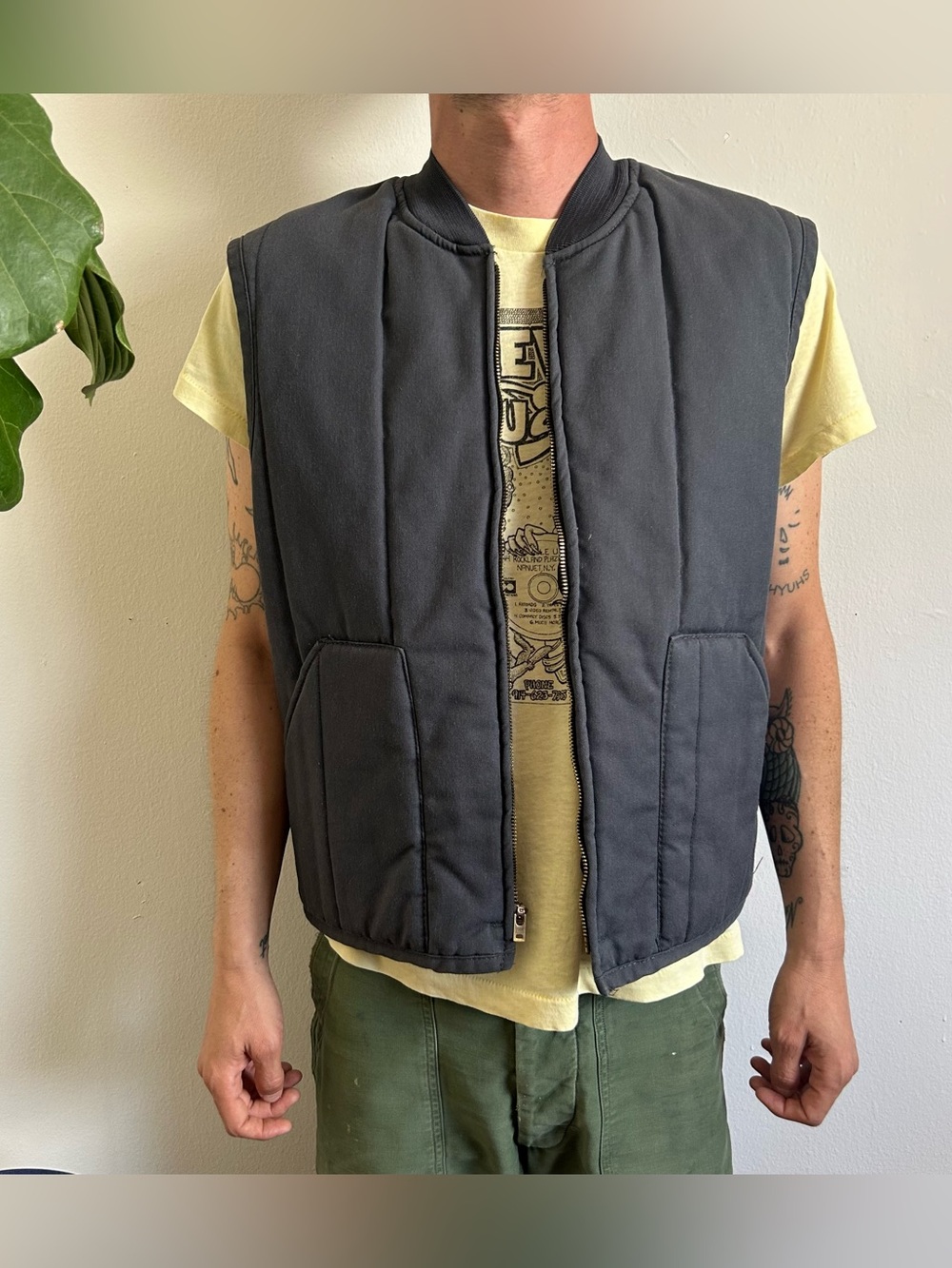 Vintage Red Kap Quilted Work Vest
